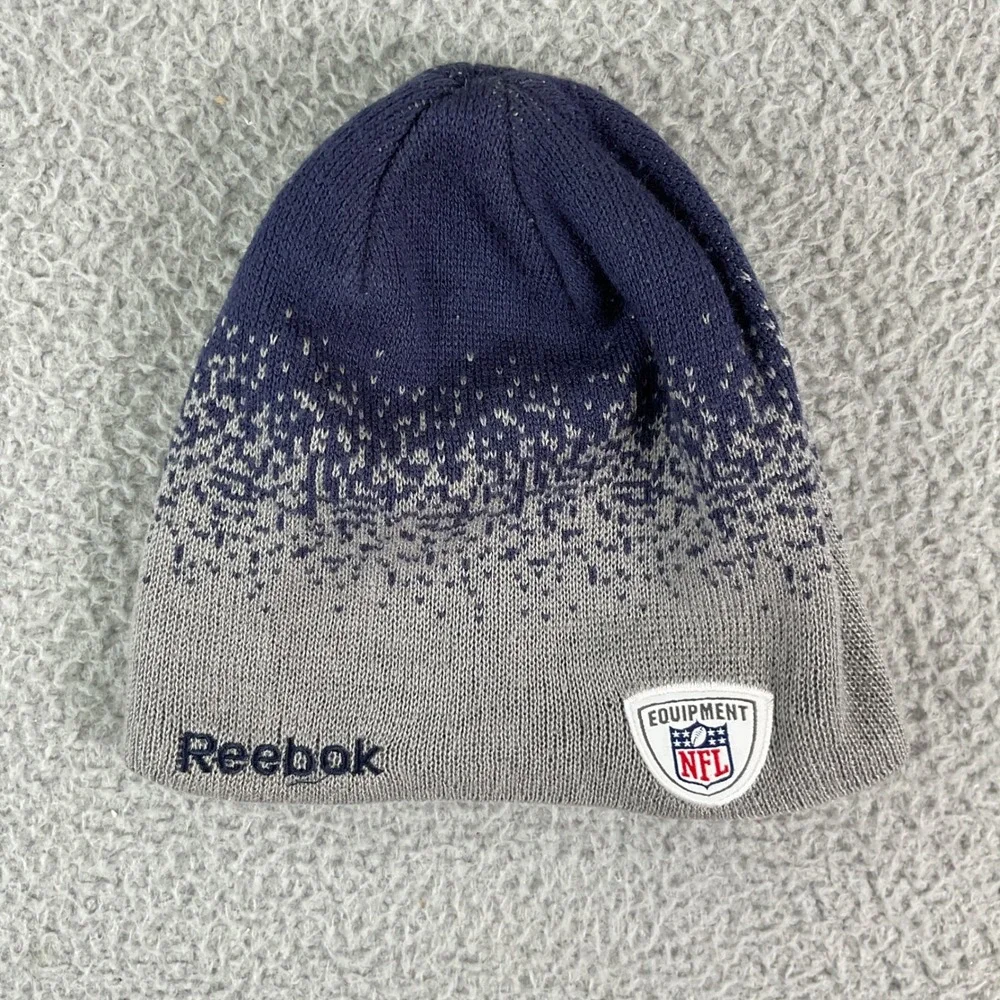 Reebok Dallas Cowboys Beanie Kids Youth Navy Blue Grey NFL Equipment Knit Hat